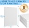 Stretched Canvas for Painting, 8 Pack 9x12 Inch Canvas Value Pack ,Primed Acid-Free Cotton Blank Canvases, Painting Canvas for Oil & Acrylic Paint.